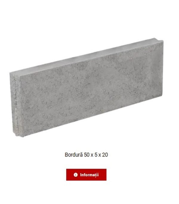 Bordura 50 x 5 x 20 dreaptă
