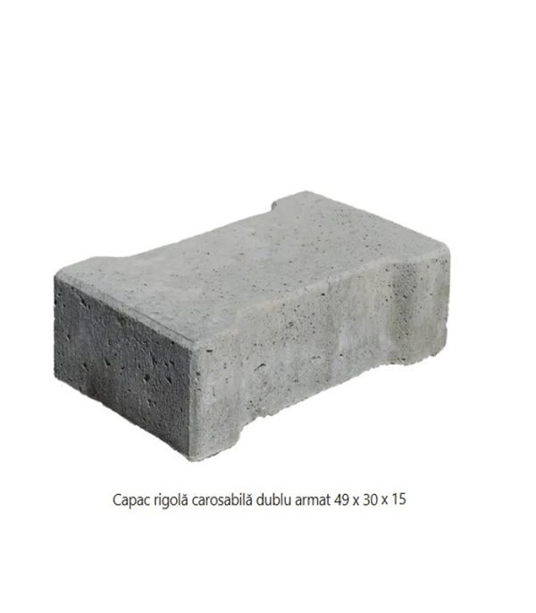 Capac rigolă carosabilă dublu armat 49 x 30 x 15